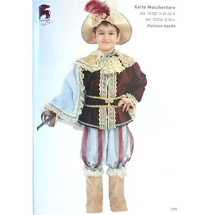 costume gatto moschettiere baby royal  tg.v - 5 anni