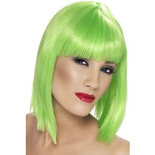parrucca liscia verde