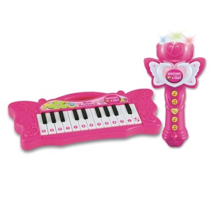 tastiera con  microfono rosa