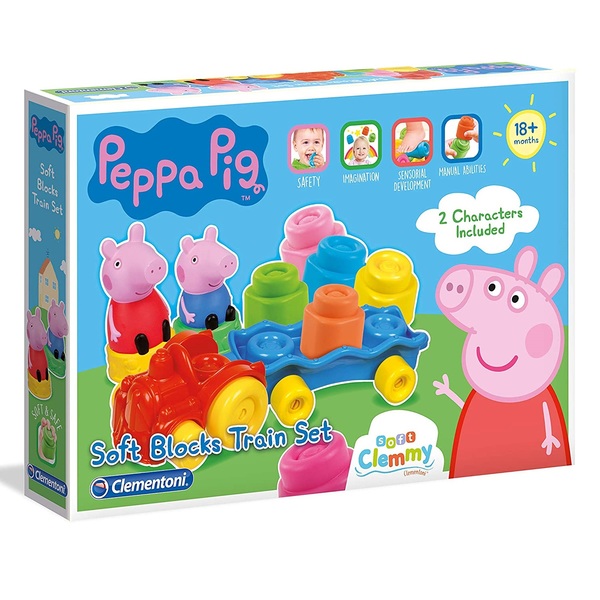 clemmy soft blocks train set peppa pig