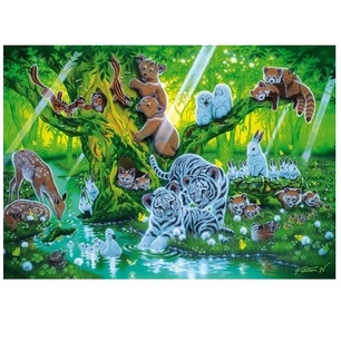 puzzle 1000 pezzi fluorescente coppie di animali