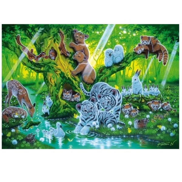 puzzle 1000 pezzi fluorescente coppie di animali