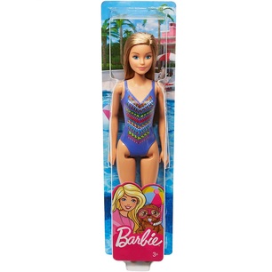 barbie beach con costume intero colore blu