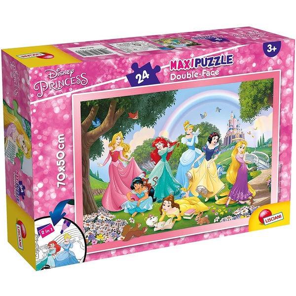 maxi puzzle double face 24 pezzi principesse