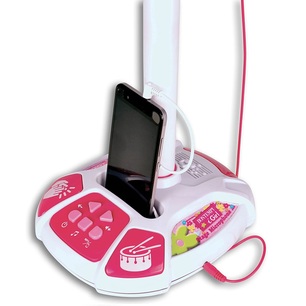 microfono ad asta con presa mp3 rosa