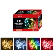 luci da 100 led con batteria colore bianco