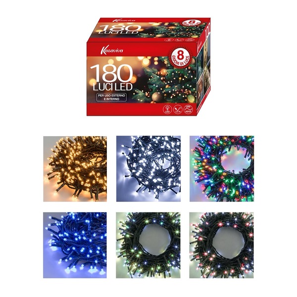 luci da 180 led multicolor - con 8 giochi di luce