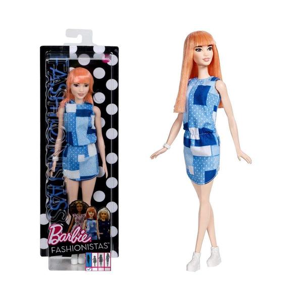 barbie fashionista patchwork denim bambola 