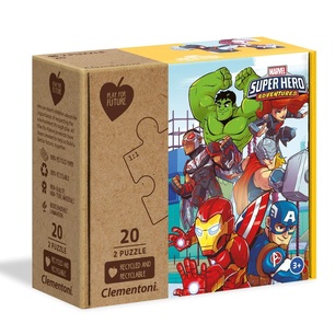 2 mini puzzle da 20 pezzi avengers - clementoni