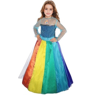 costume barbie arcobaleno 3/4 anni