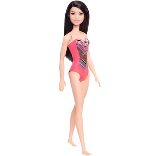 barbie beach con costume intero rosa