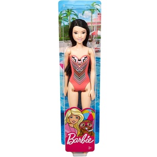 barbie beach con costume intero rosa