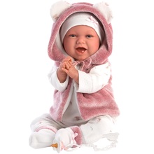 bebe' 42 cm con giacca orsetto rosa