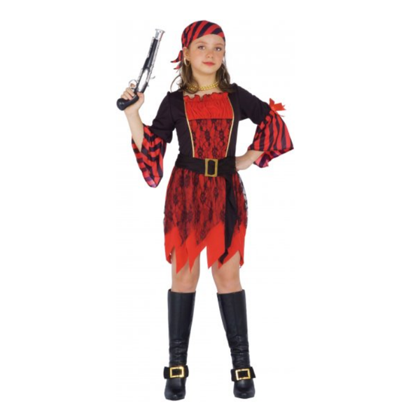 COSTUME CARNEVALE BAMBINA DA PIRATESSA 8-10 ANNI