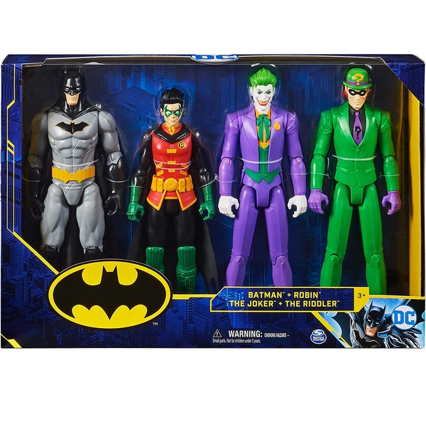 set 4 personaggi batman - robin - the joker - the riddler