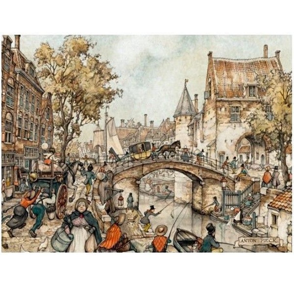 puzzle 1000 pezzi anton pieck carrozza sul ponte