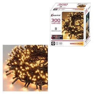 luci da 300 led bianco - con 8 giochi di luce