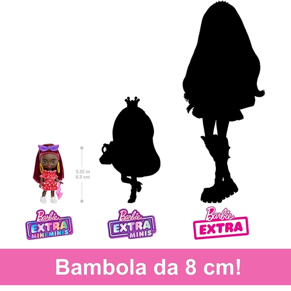 barbie extra mini mins capelli bordeaux