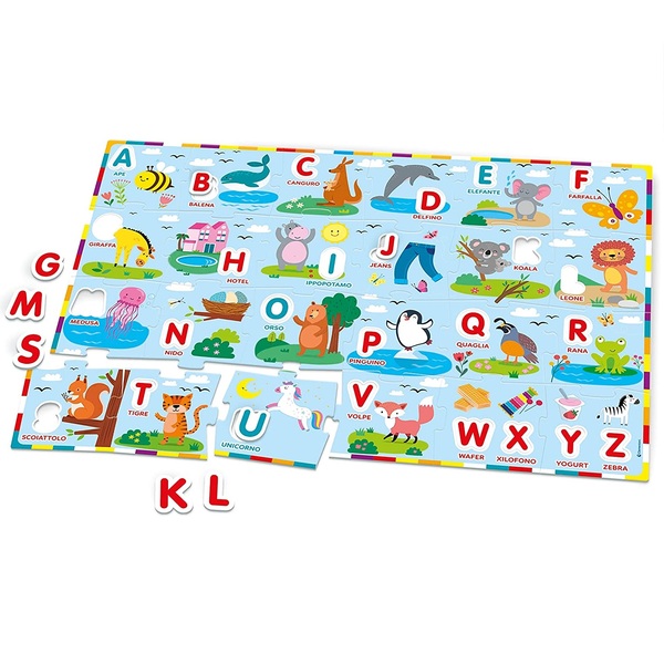 il puzzle gigante dell'alfabeto