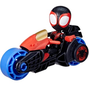 spidey con moto nera