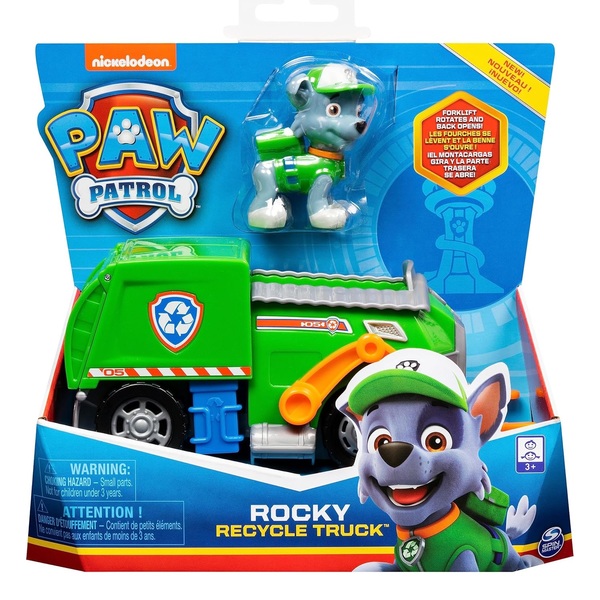 paw patrol camion raccolta rifiuti di rocky