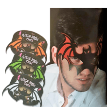 maschera pipistrello colorato happy halloween - carnevale