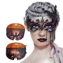 maschera occhi con decori in metallo 