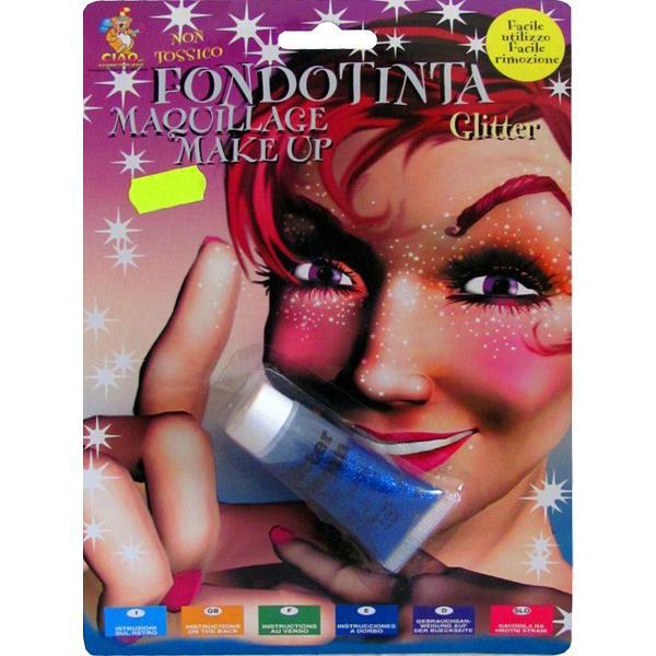 fondotinta make up glitter blu carnevale halloween